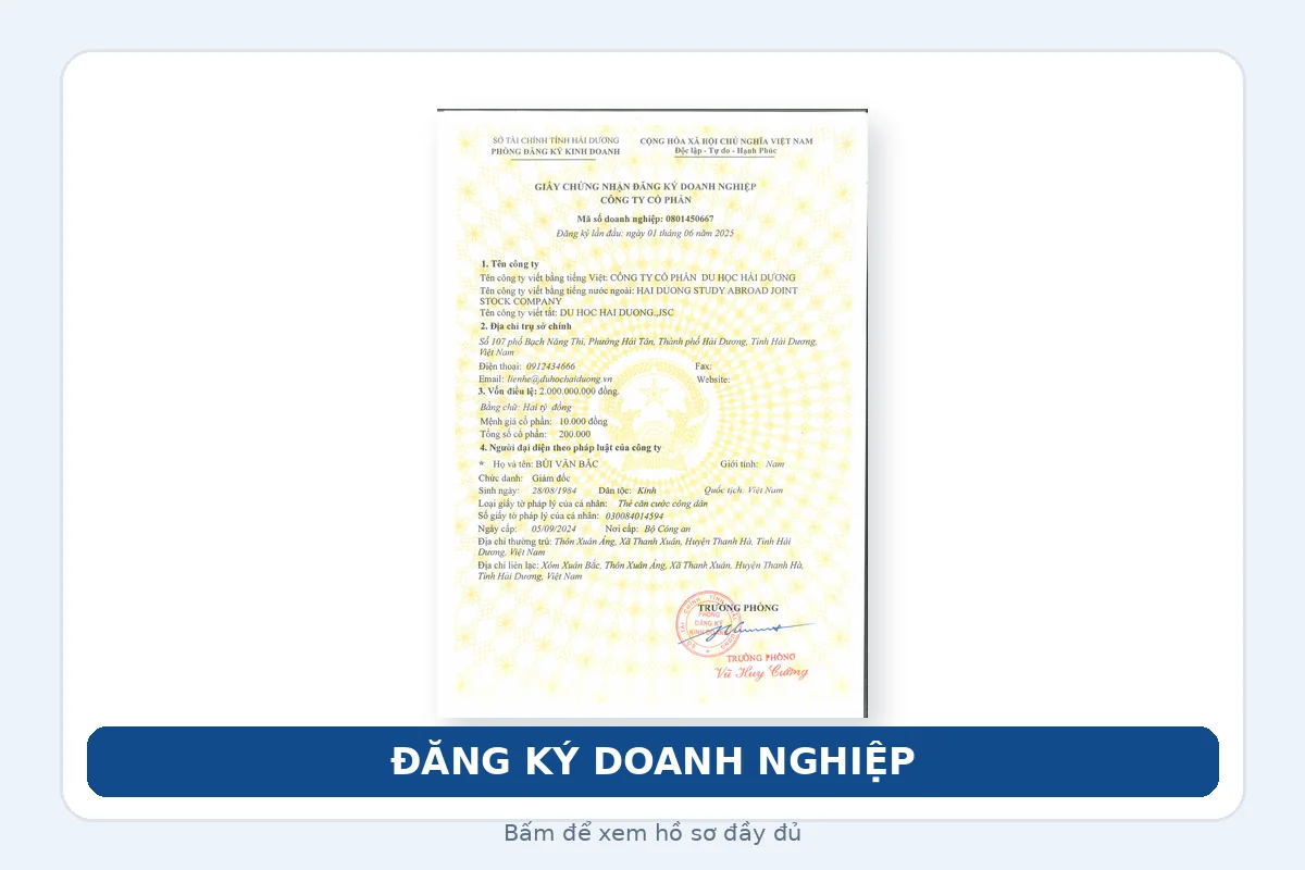 Giấy chứng nhận đăng ký doanh nghiệp