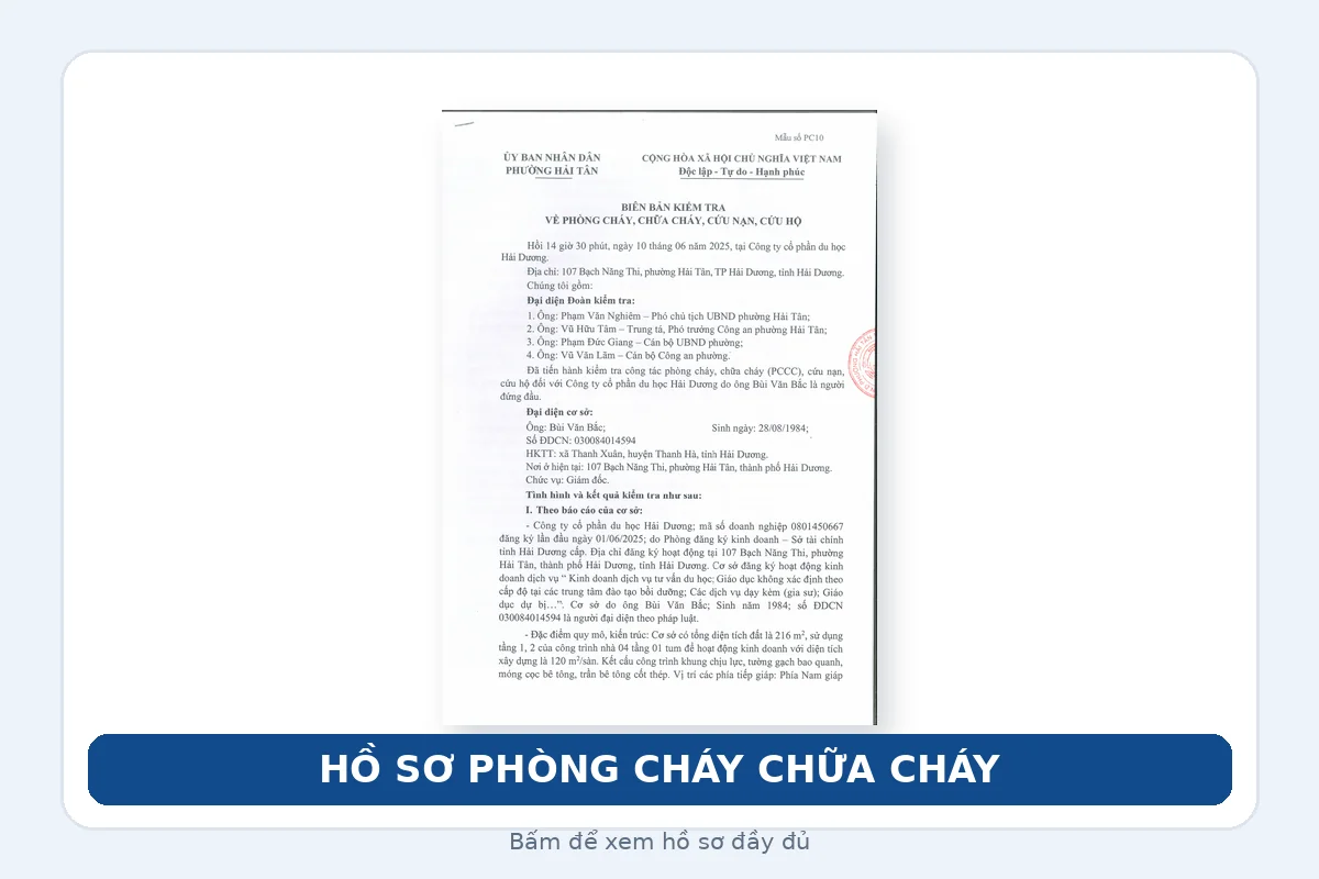 Hồ sơ phòng cháy chữa cháy